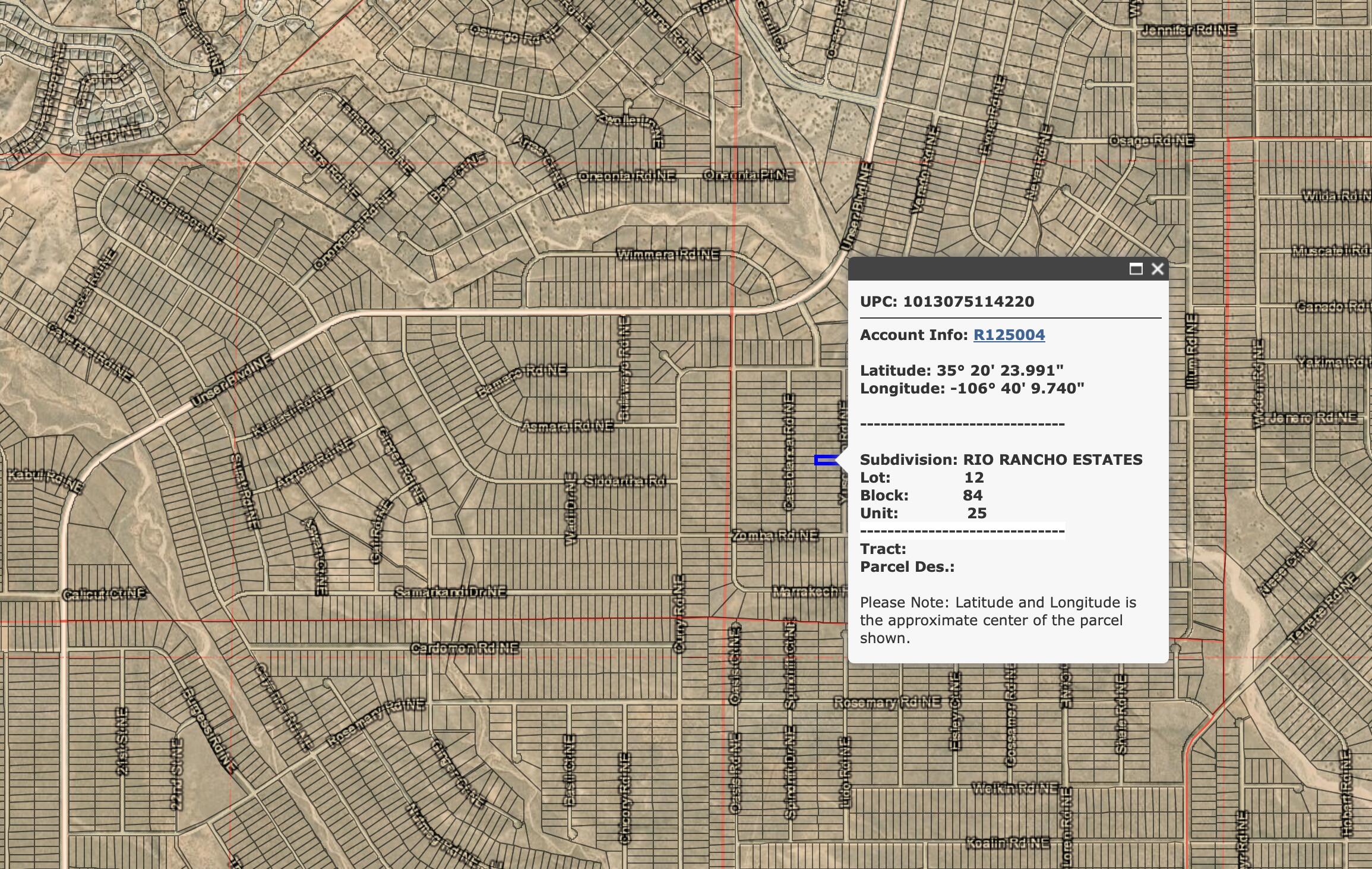 Rio Rancho Estates U25 B84 L12 NE - Main Image