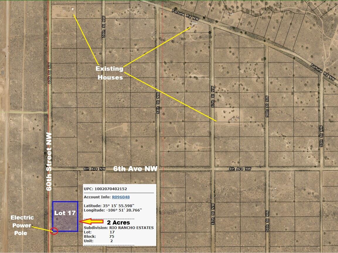 2 Acres (With Electric Power) on 60th Street NW - Main Image